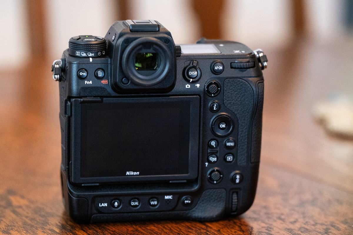 Rear view of Nikon DSLR camera