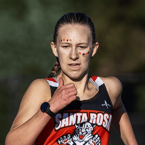 Runner in Santa Rosa jersey with face paint