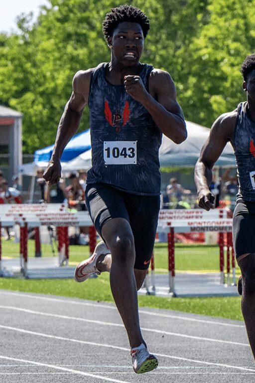 Sprinter racing on outdoor track