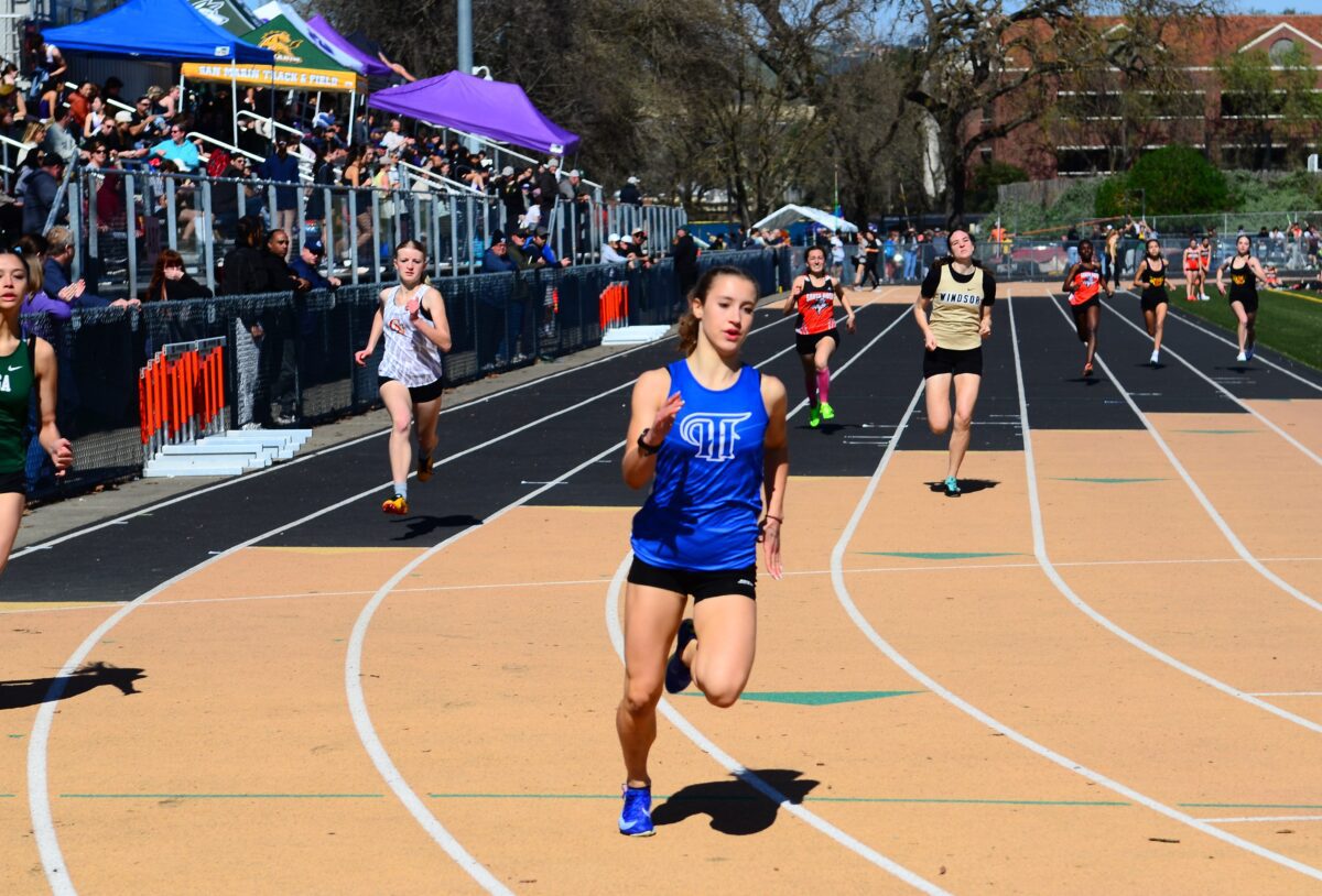 Teen sprinter powering past competitors on track