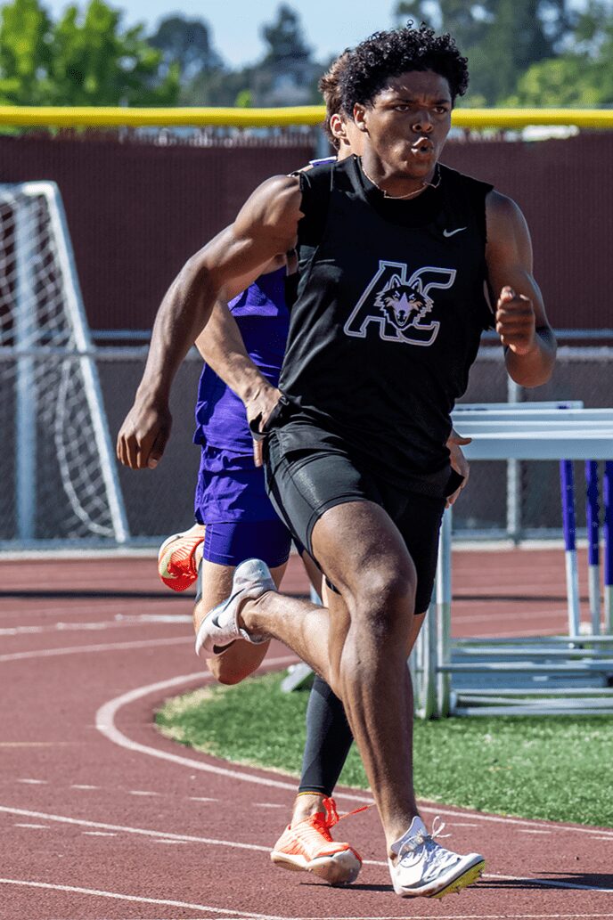 AC team sprinter powering around curve