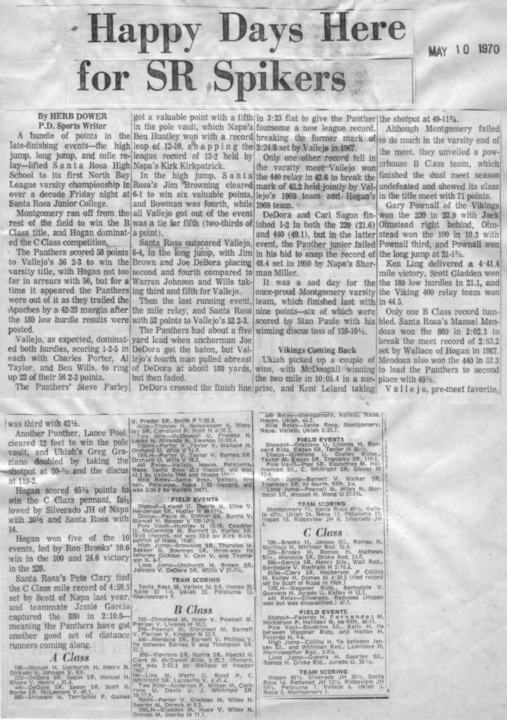 Old newspaper page featuring various articles and advertisements.