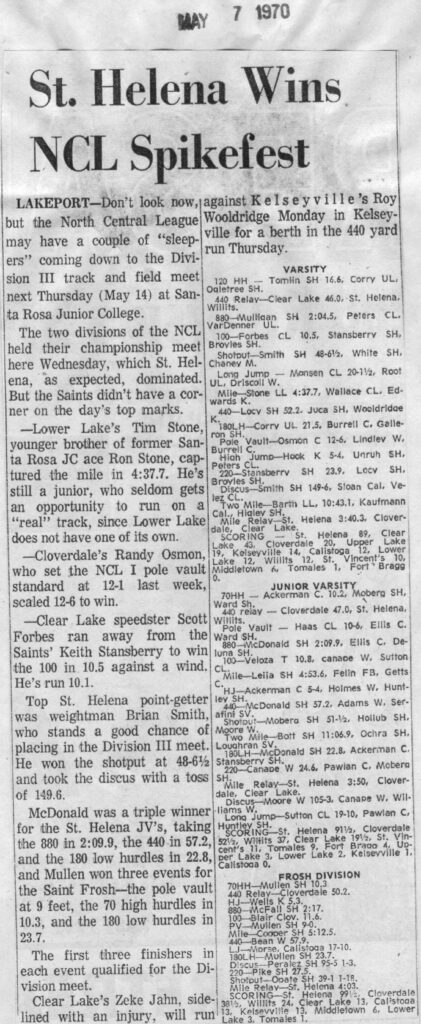 Black and white newspaper clipping of a baseball game recap with statistics.