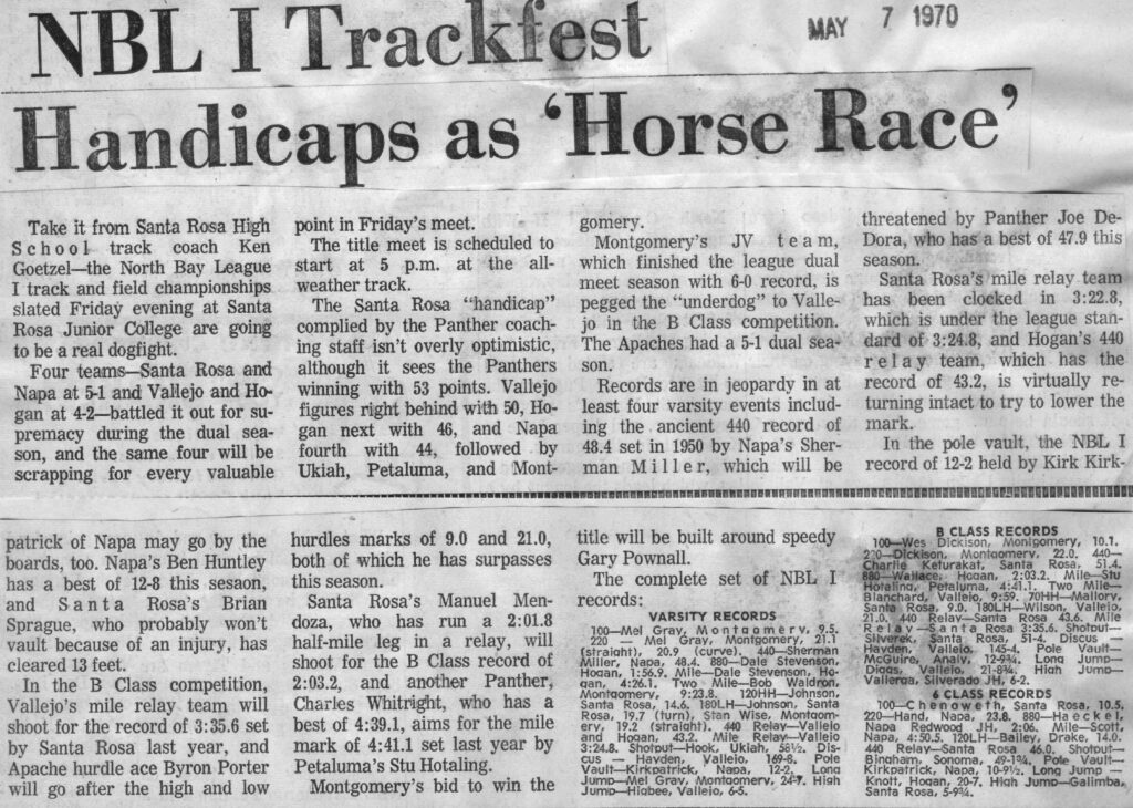 Black and white newspaper clipping of a baseball game recap with statistics.