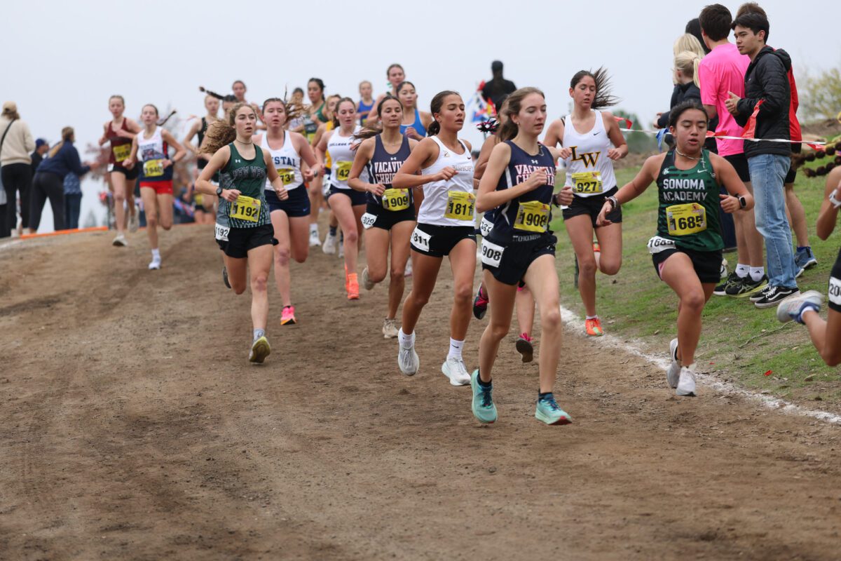 Group of teenage runners on rural trail